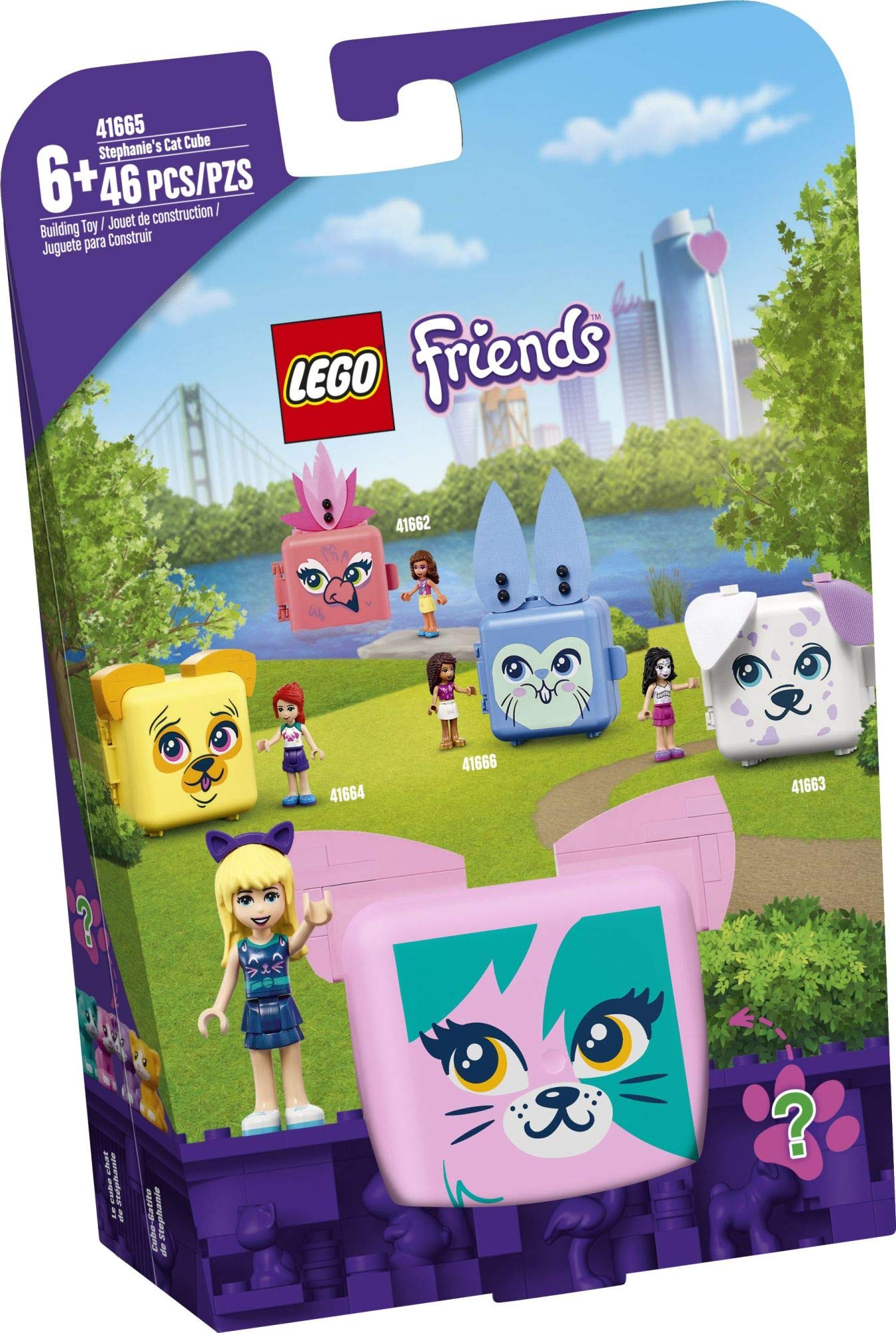 LEGO Friends Stephanie’s Cat Cube 41665 Building Kit; Kitten Toy for Kids with a Stephanie Mini-Doll Toy; Cat Toy Makes a Creative Gift for Kids Who