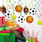 MoShining Sports Hanging Swirls Banner Decor 60 Pieces Foil Ceiling Hanging Swirls Streams Banner Decorations Garland for Kids Sport Celebrating