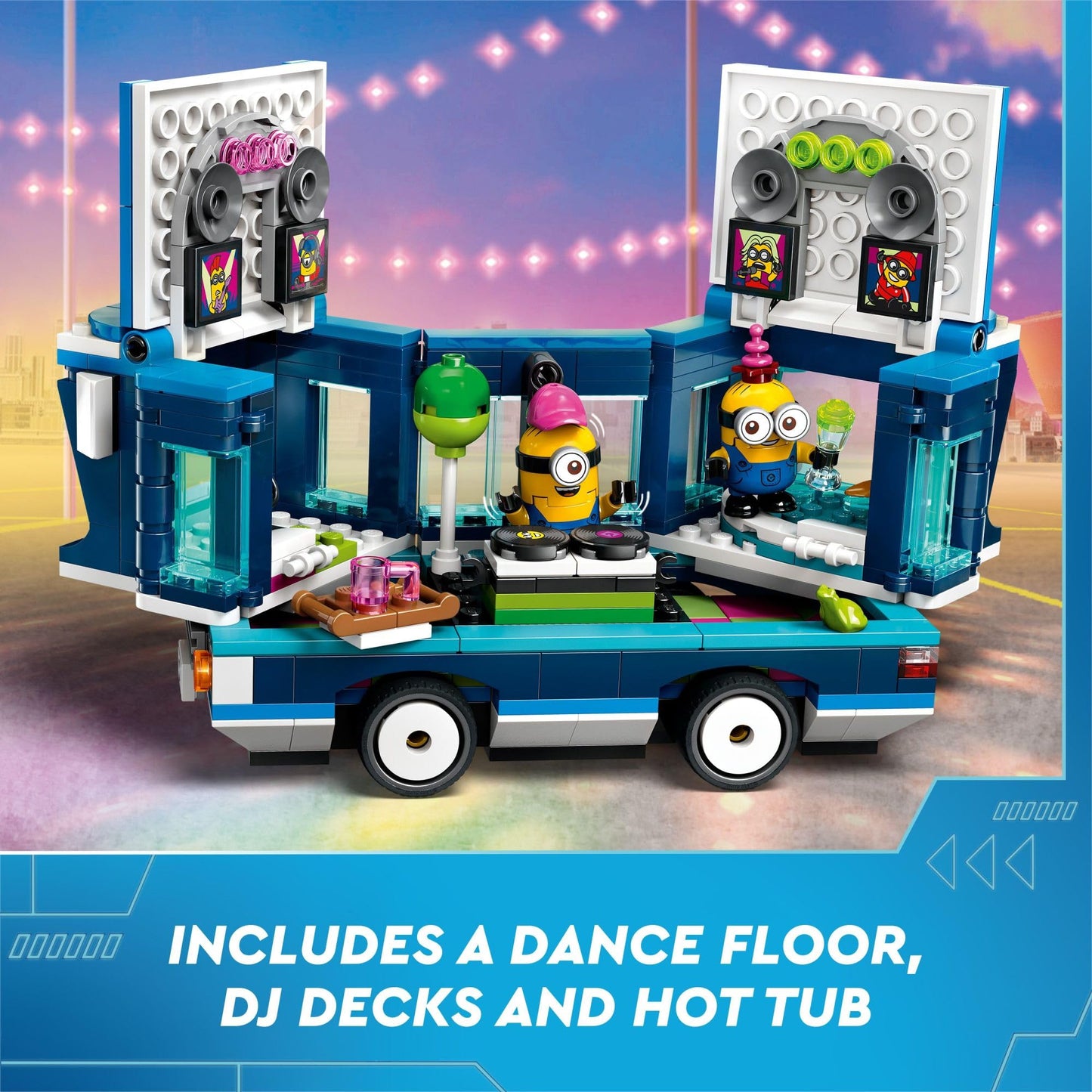 LEGO Despicable Me 4 Minions’ Music Party Bus, Creative Building Toy for Kids, Fun Despicable Me Toy Playset, Gift for Boys and Girls Aged 7 and Up,