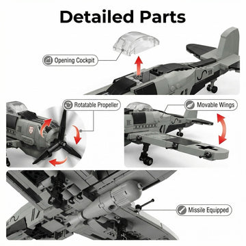 Aigidusansu WW2 Military Airplane Toy Building Sets, FW-190 Fighter Jet, Historically Accurate Aircraft Kits for Boys Age 8-12, for Girls Age 8-12