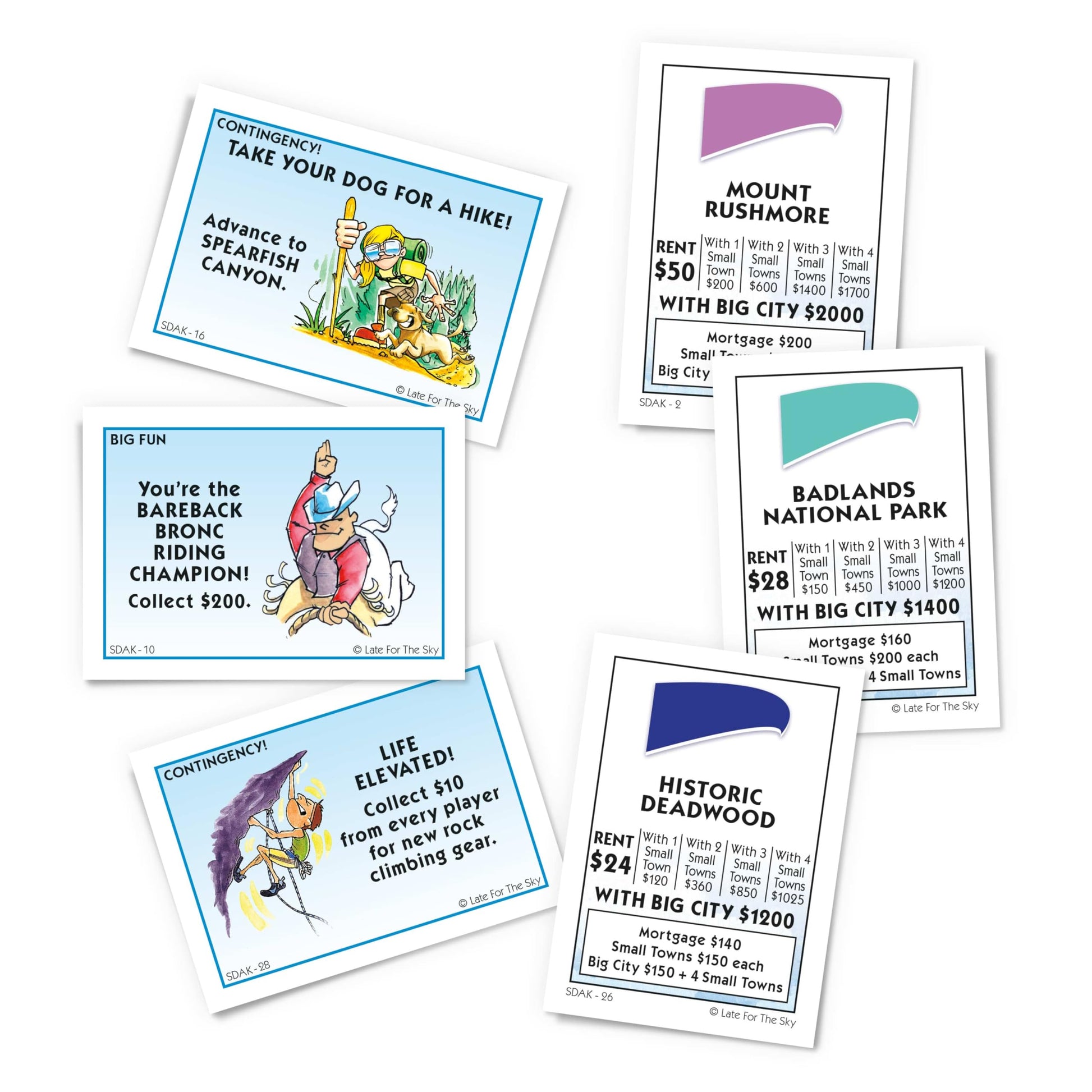 Late for the Sky South Dakota-Opoly Board Game | Mount Rushmore State Family Strategy Game | 2-6 Players Ages 8+ | Tokens & Fast Play