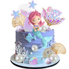 Mermaid Cake Toppers with Shell Starfish Fishtail Balls for Mermaid Birthday Supplies (Style1)