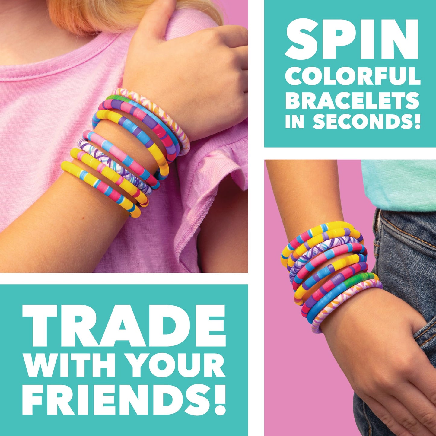 ColorSpin Bracelet Replacement Tubes - 15 Replacement Tubes with Clasps Only for ColorSpin Electric Bracelet Maker