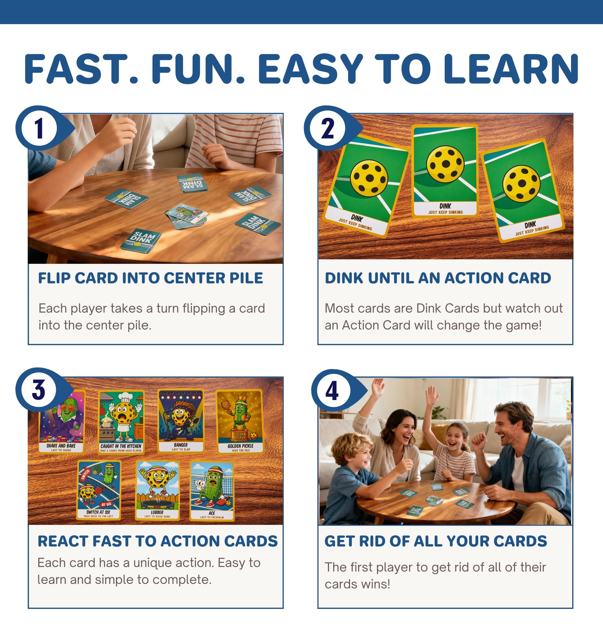 Clever Noodle Slam Dink I Pickleball Game I Pickle Ball Gift I A Hilarious Pickleball Card Game I Gifts for Pickleballers I Family Card Game