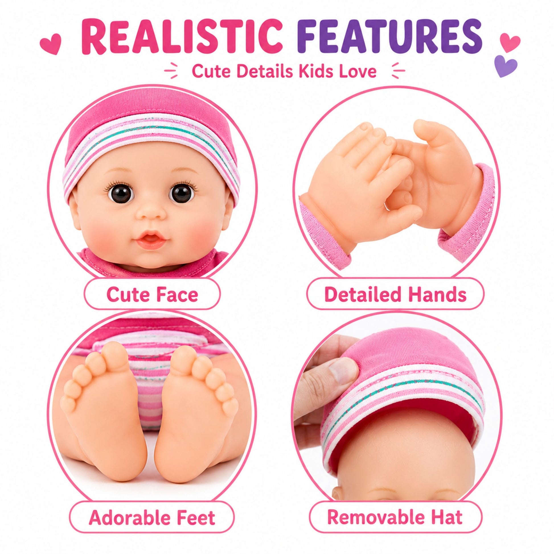 Liberty Imports 6 Pack - Baby Dolls Cute Little Vinyl 8" Infant Dolls, Mini Nursery Toys for Girls, Kids Toddlers - Bulk Gift Bundle Party Favors