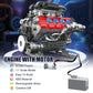 HUNKING V8 Engine Building Set for Adults, Build Your Own MOC Mini V8 Engine STEM Model Toy with Motor, Model kit that Run, Car Engine Building Blocks