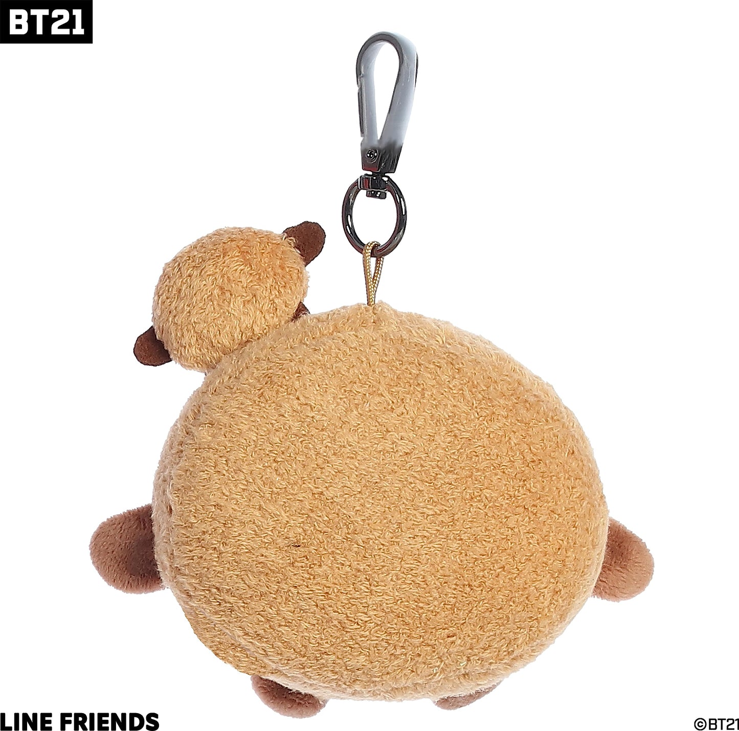 Aurora Lovable BT21 SHOOKY Clip-On Stuffed Doll - Collectible Fun - Delightful Cuteness - Brown 4 Inches
