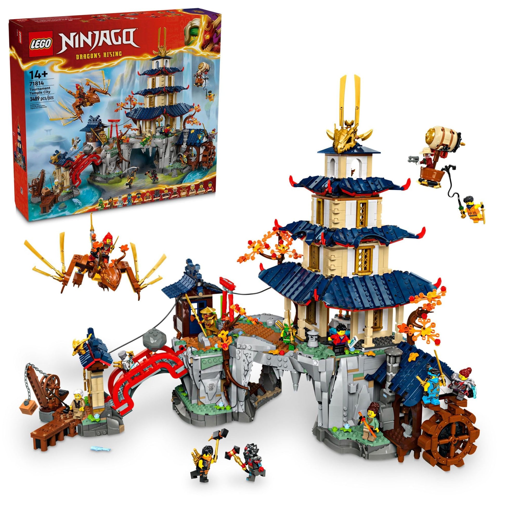 LEGO NINJAGO Tournament Temple City Building Toy for Teen Boys & Girls, Ages 14+, Great for Dragons Rising Fans Who Enjoy Model Building Sets and