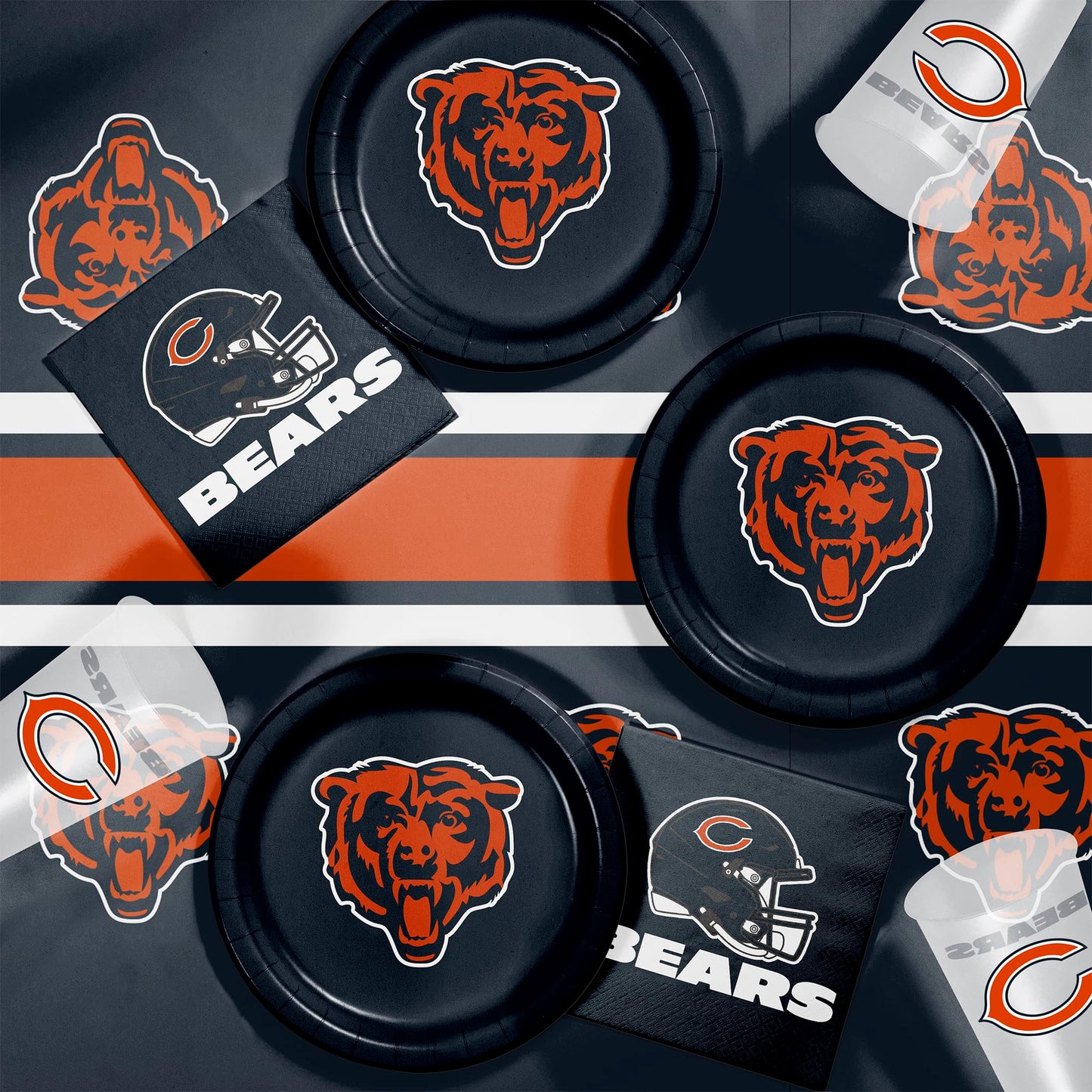 Trendware Chicago Bears Plastic Tablecloths, 3 ct, Officially Licensed