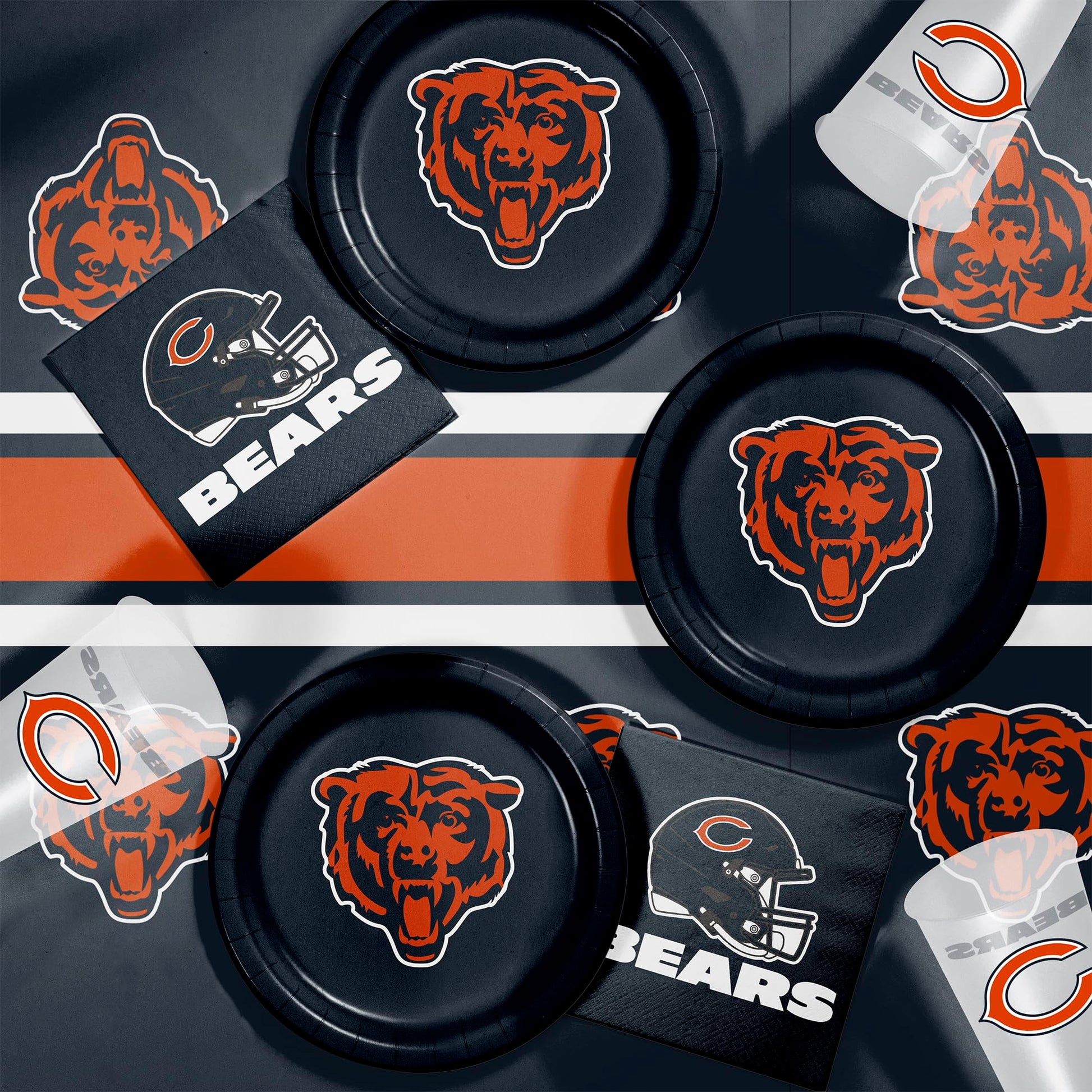 Trendware Chicago Bears Plastic Tablecloths, 3 ct, Officially Licensed