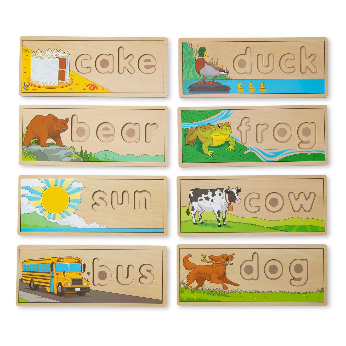 Melissa & Doug See & Spell Wooden Educational Toy with 8 Double-Sided Spelling Boards and 64 Letters Preschool Learning Activities, See & Spell