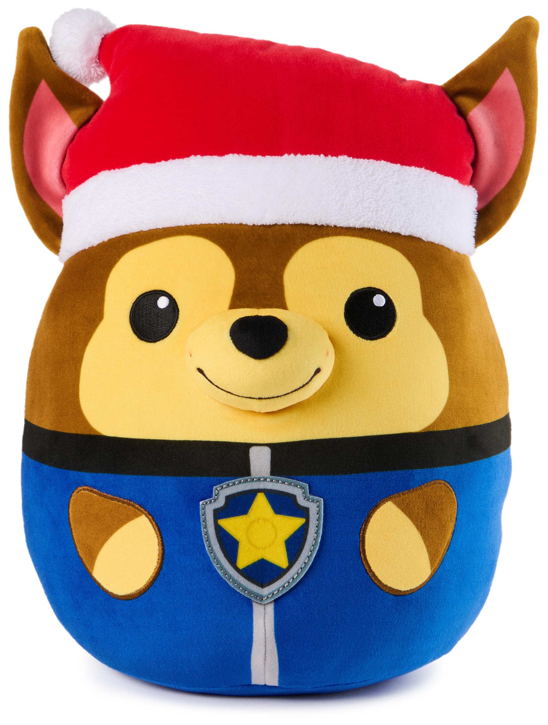 PAW Patrol Winter Holiday Chase Squish Plush, Official Toy from the Hit Cartoon, Special Edition Squishy Stuffed Animal for Ages 1 and Up, 12”