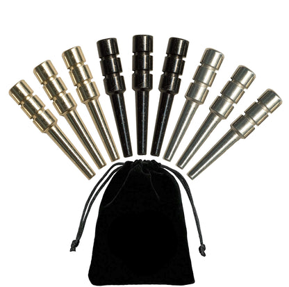 WE Games King-Sized Ultimate Cribbage Pegs - Set of 9 (3 Brass, 3 Silver, 3 Black)