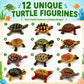 Liberty Imports 12 Piece Sea Turtle Animal Toys - Miniature Figurines - Unique Tortoise Toys Detailed and Hand Painted Reptiles Party Favor