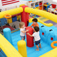 Inflatable Bounce House with Mega Elevated Slide for Big Kids 3-12 Space Rocket Bouncy Castle Play Center with 3 Dodge & Weave Obstacle Course Column