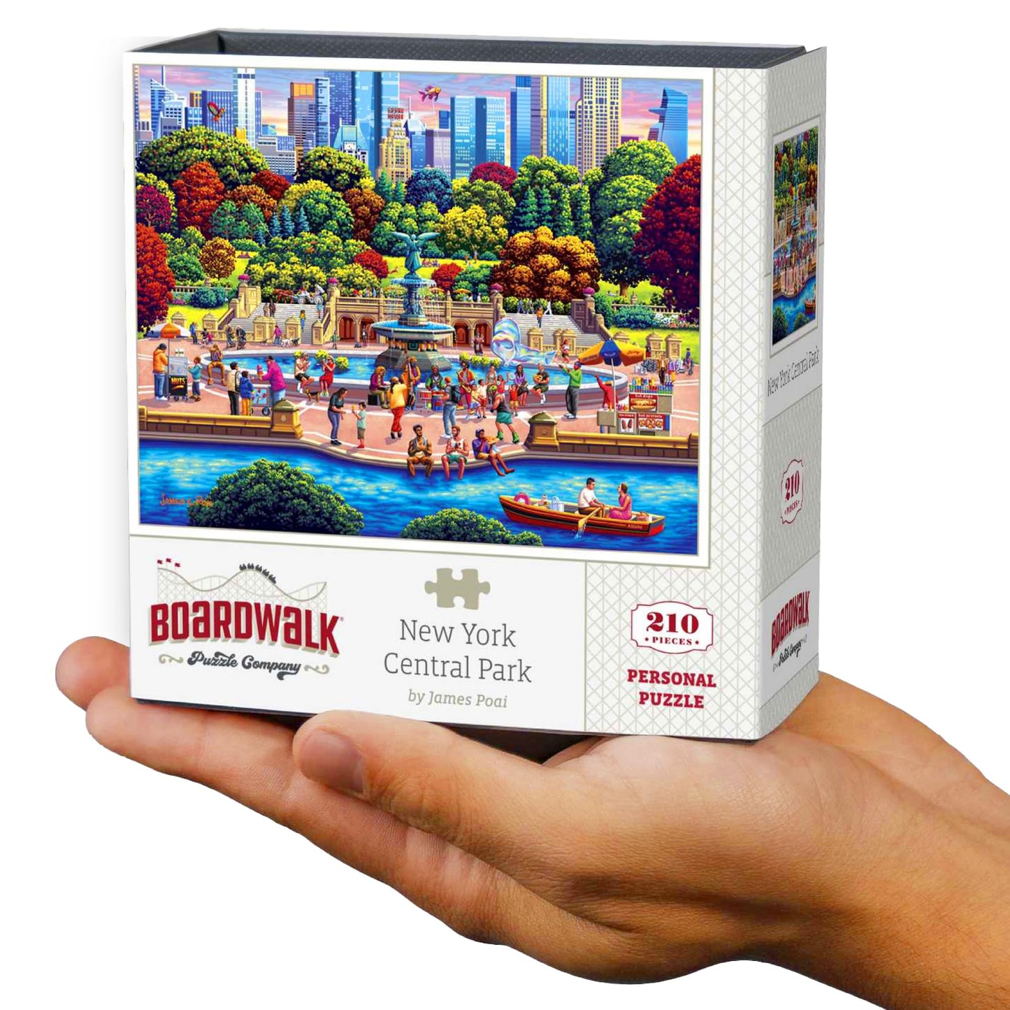 Boardwalk New York Central Park 210 Piece Personal Puzzle, Jigsaw Puzzles with Premium Box, New York Gifts for Adults, 6"x8"