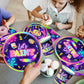 Art Painting Party Supplies,142pcs Paint Splatter Party Tableware Neon Glow Decorations Set Art Party Dessert Plates Paint Splatter Napkins Let’s