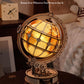ROBOTIME 3D Wooden Puzzle for Adults - Luminous Globe with Automatic Rotation, ST003 - Wooden 3D Puzzles Building Kit with LED Light - Globe Model