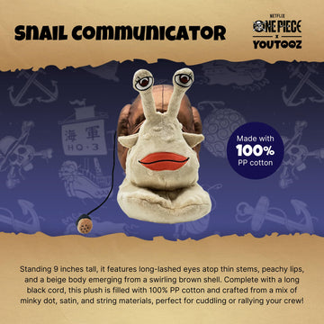 You Tooz Snail Communicator Plushie, 9IN Collectible From One Piece - Soft 100% PP Cotton Stuffed Collection