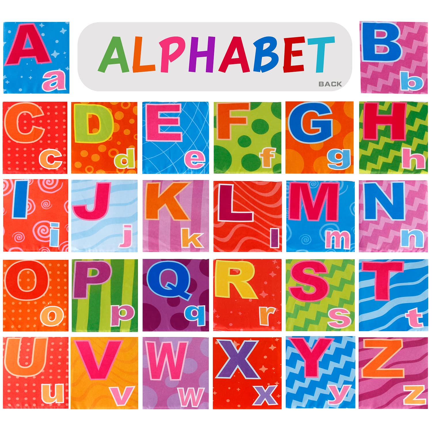 Mini Tudou Baby Alphabet Flash Cards Soft, ABC Learning Toys 26 PCS Age 0-3