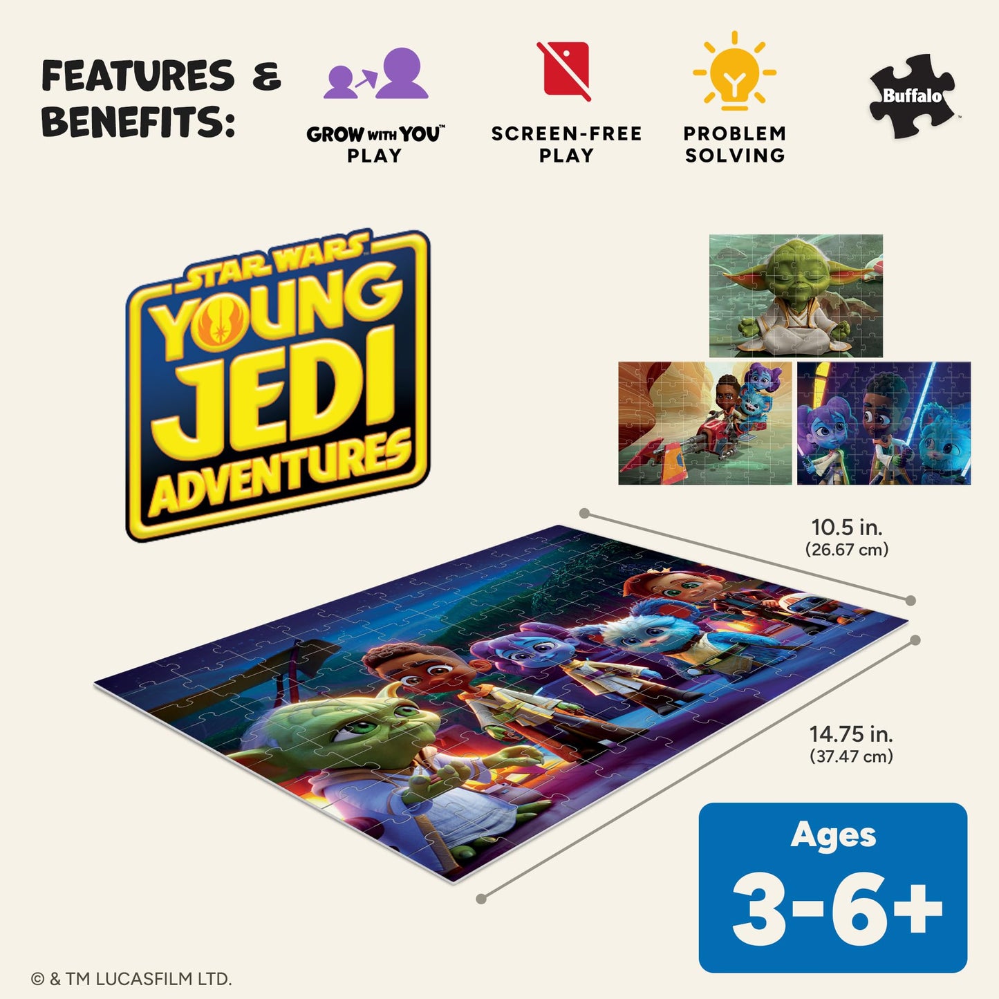Buffalo Games - Star Wars™ - 4 Pack Multi-Piece Puzzles for Kids Ages 3-6+