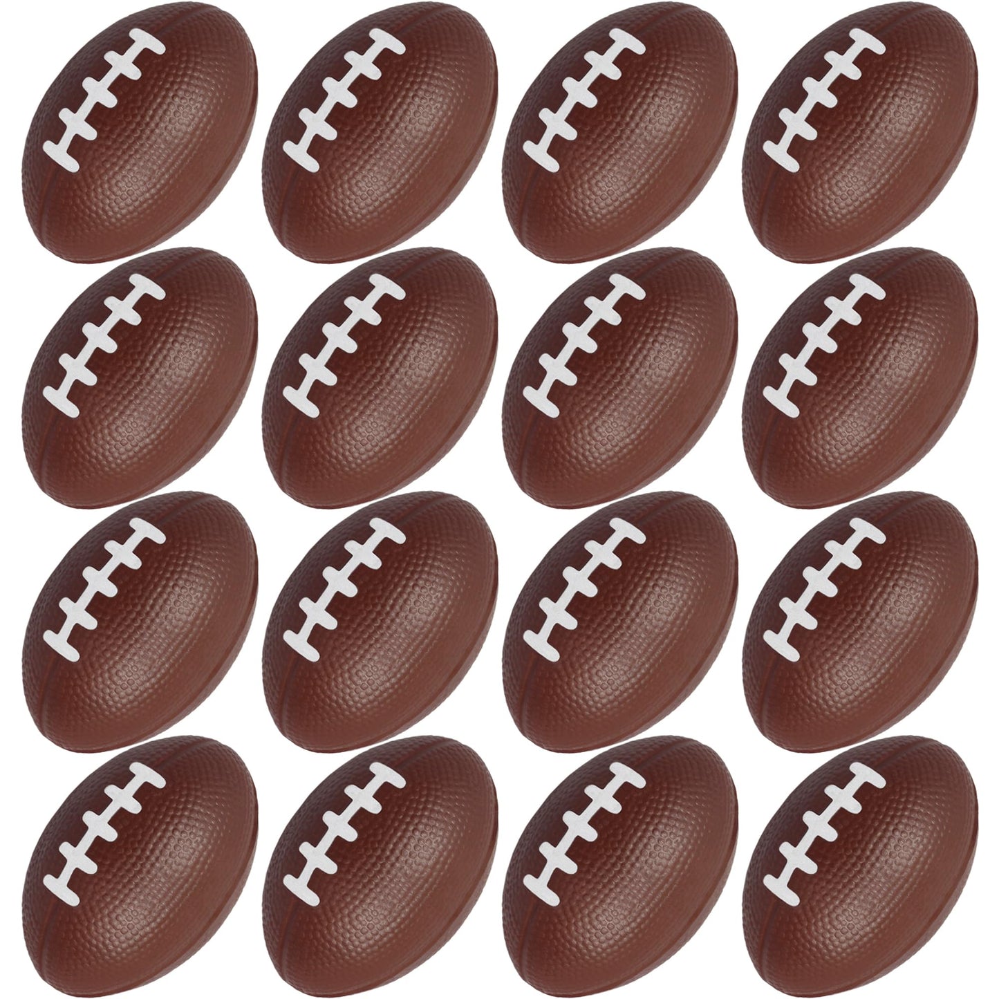 AnapoliZ Mini Foam Footballs 16 Pcs Pack | 3.25” Inch Party Favor Balls | Mini Football Stress Balls Bulk | Football Party Decorations | Big Game