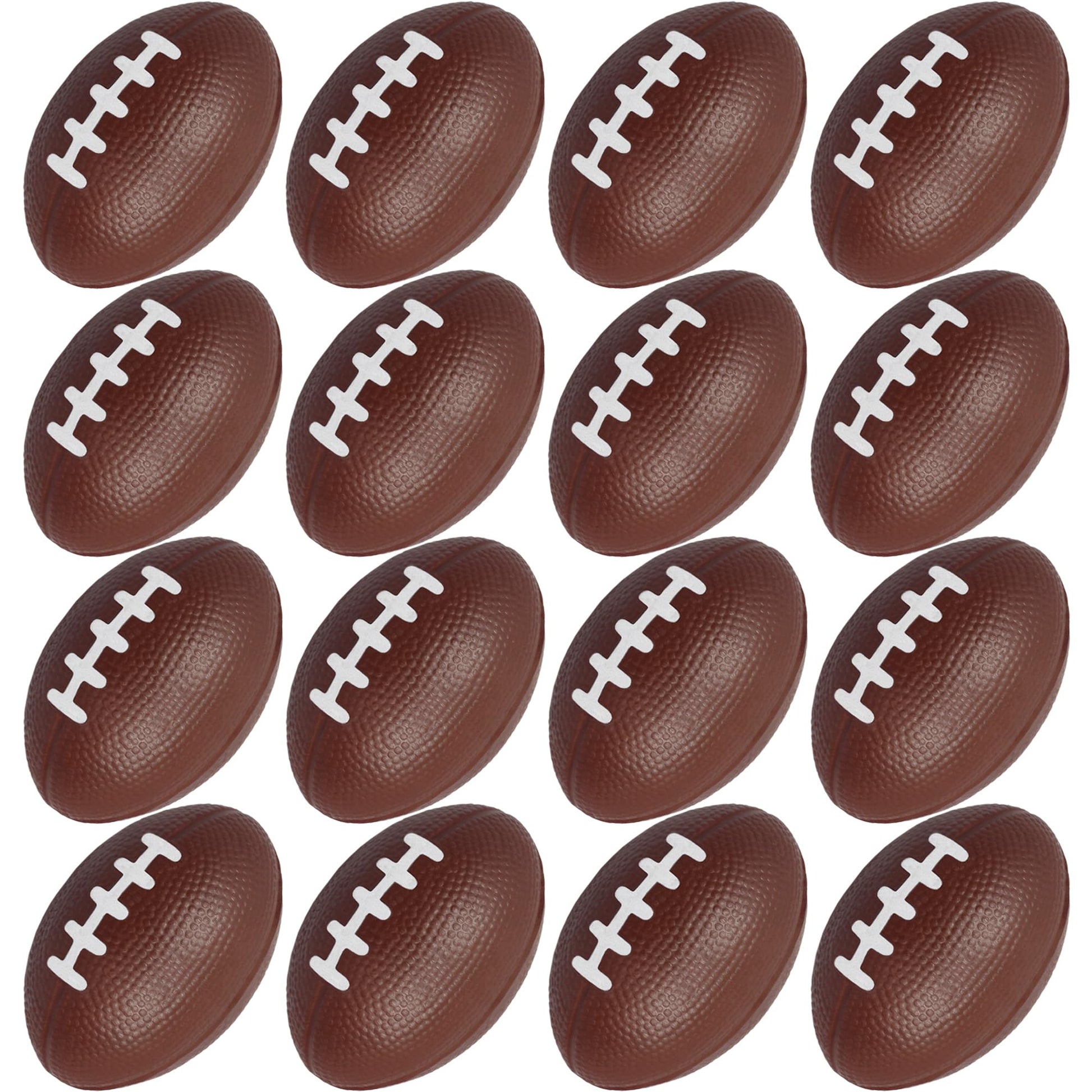 AnapoliZ Mini Foam Footballs 16 Pcs Pack | 3.25” Inch Party Favor Balls | Mini Football Stress Balls Bulk | Football Party Decorations | Big Game