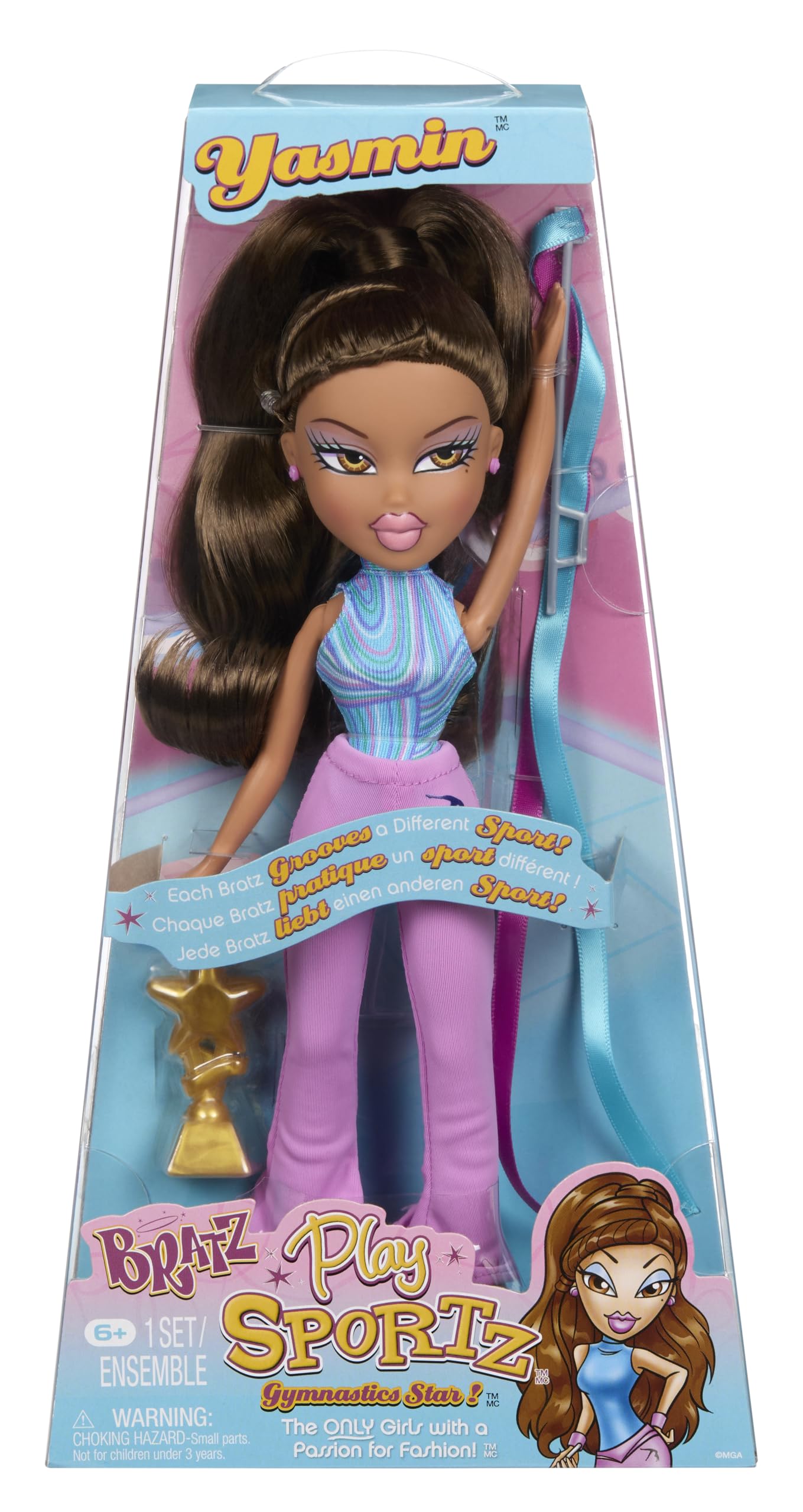 Bratz Play Sportz Yasmin Fashion Doll with Accessories, Gymnastics