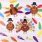MIAHART 312 Pcs Thanksgiving Turkey Craft Kit DIY Turkey with Colorful Feathers and 320 Pcs Dot Glues Thanksgiving Stickers for Thanksgiving Party