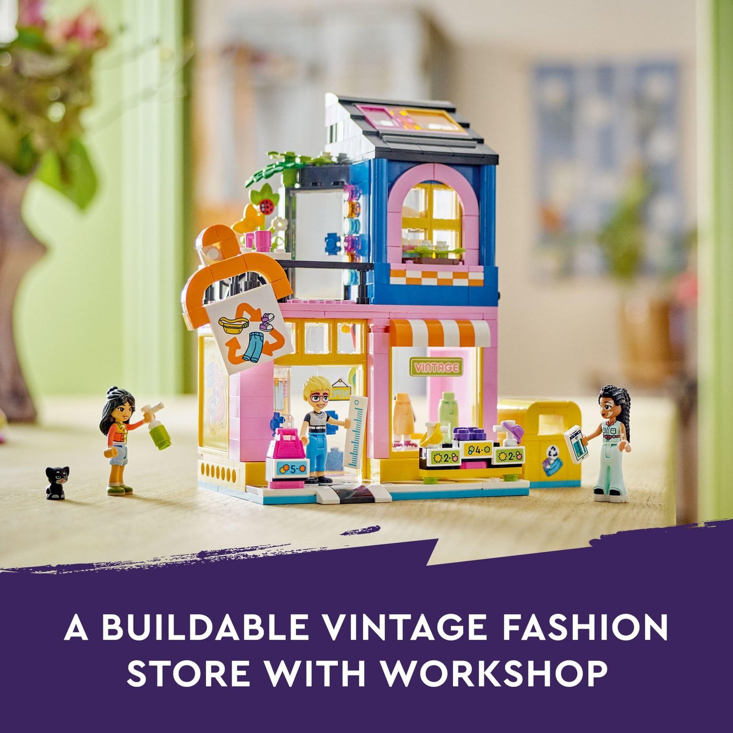 LEGO Friends Vintage Fashion Store, Social-Emotional Toy, Buildable Model, Role-Play Gift Idea for Kids Aged 6 Years Old and Up, Mini-Doll Characters