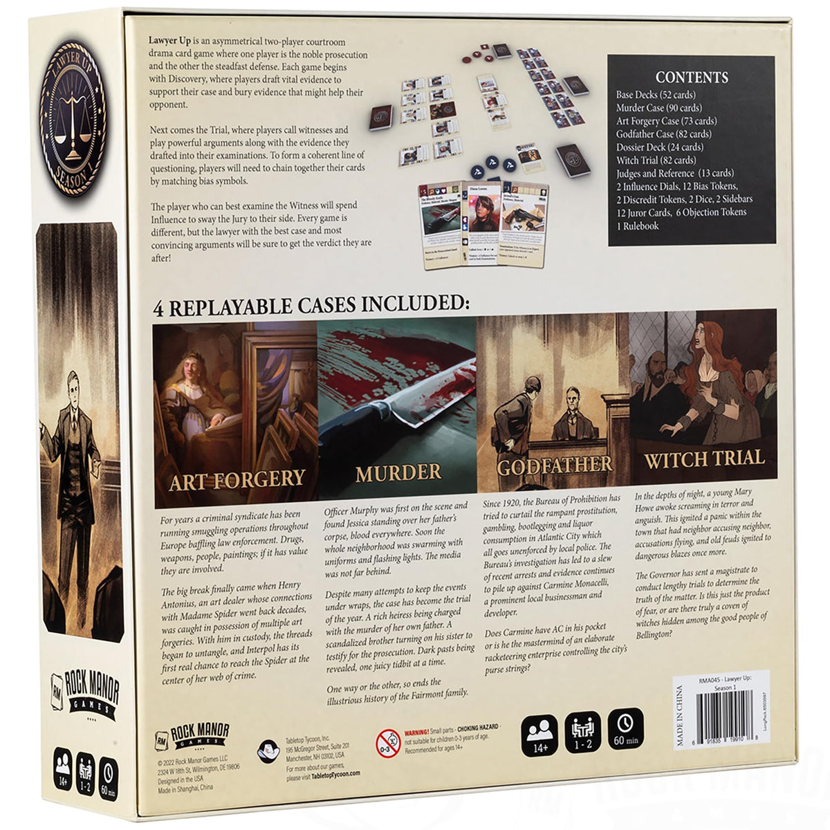 Rock Manor Games Lawyer Up Season 1 Card-Drafting Game, 1 - 2 Players