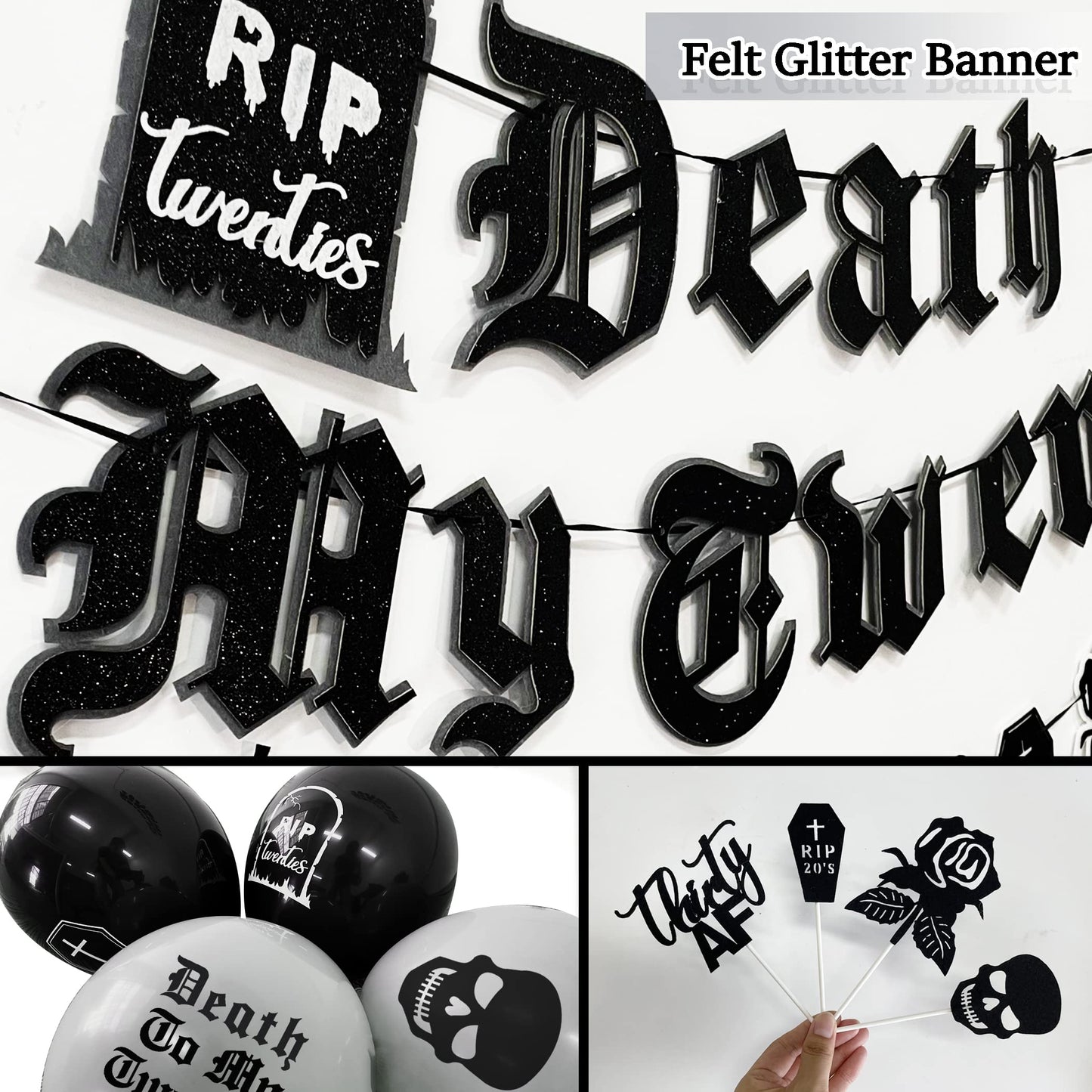 Death to My 20s 30th Birthday Decorations, Rip to My 20s Birthday Set