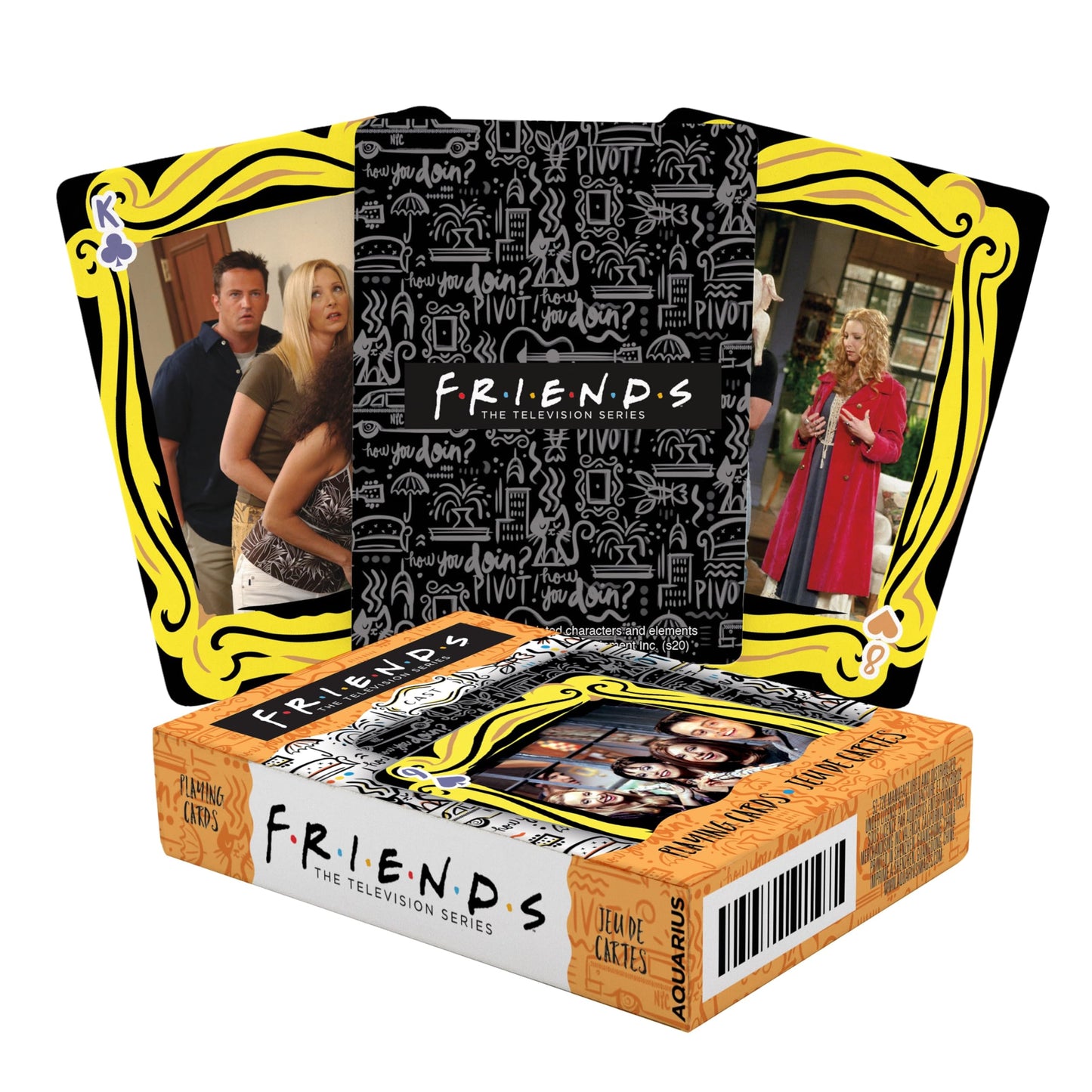 AQUARIUS Friends Cast Playing Cards - Themed Deck for Card Games - Officially Licensed Friends TV Show Collectibles, Orange
