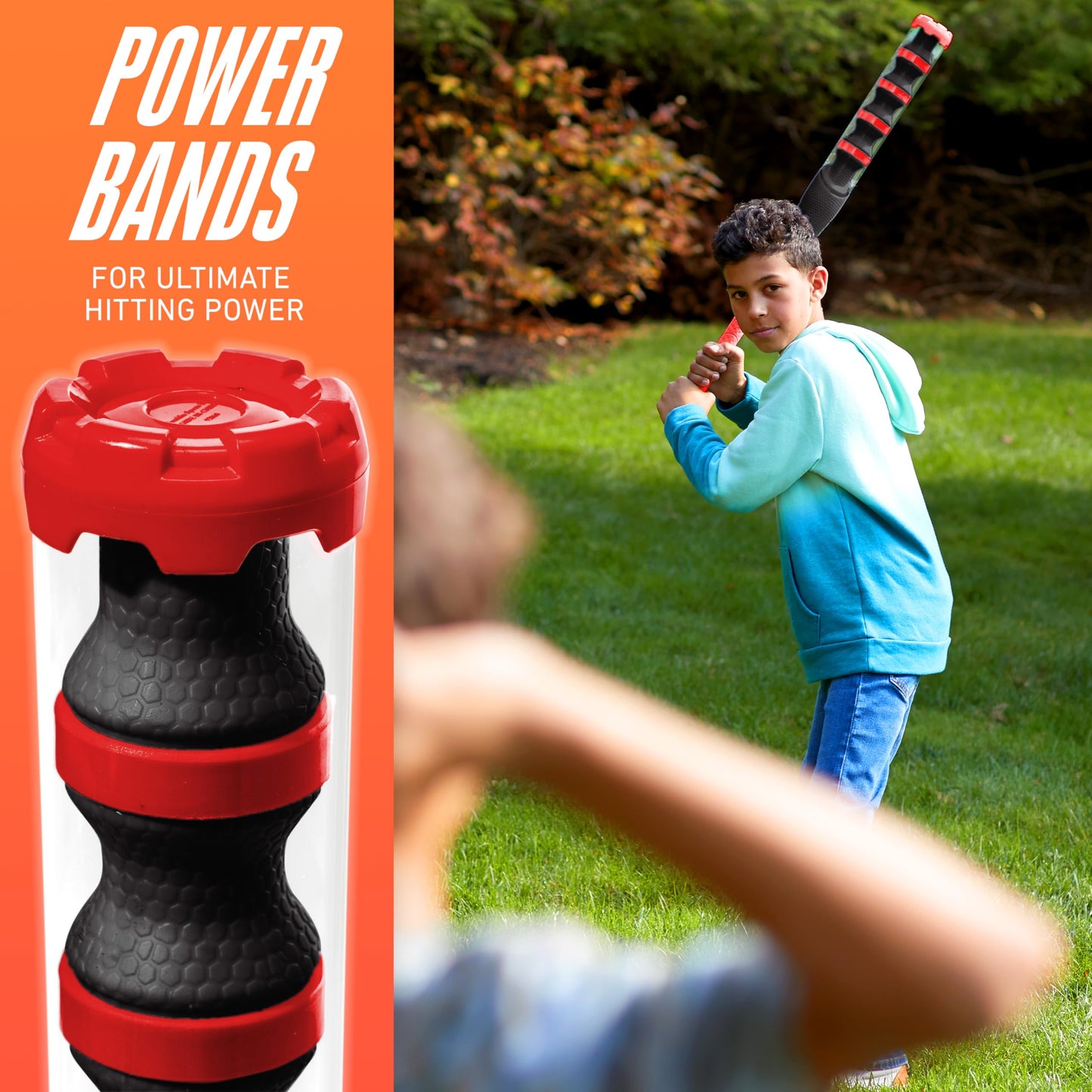 Franklin Sports Nerf Power Blast Plastic Baseball Bat + Ball Set