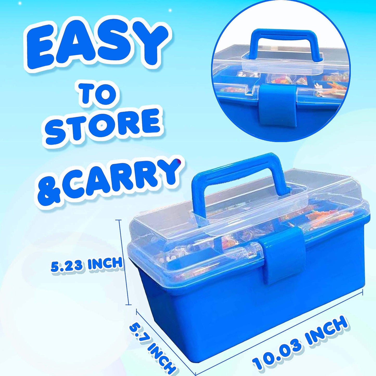 YITOHOP Arts and Crafts Supplies for Kids -1000+ pcs Art Craft kit in Carrying Travel Box for Toddlers Ages 4+ DIY Crafting School Kindergarten
