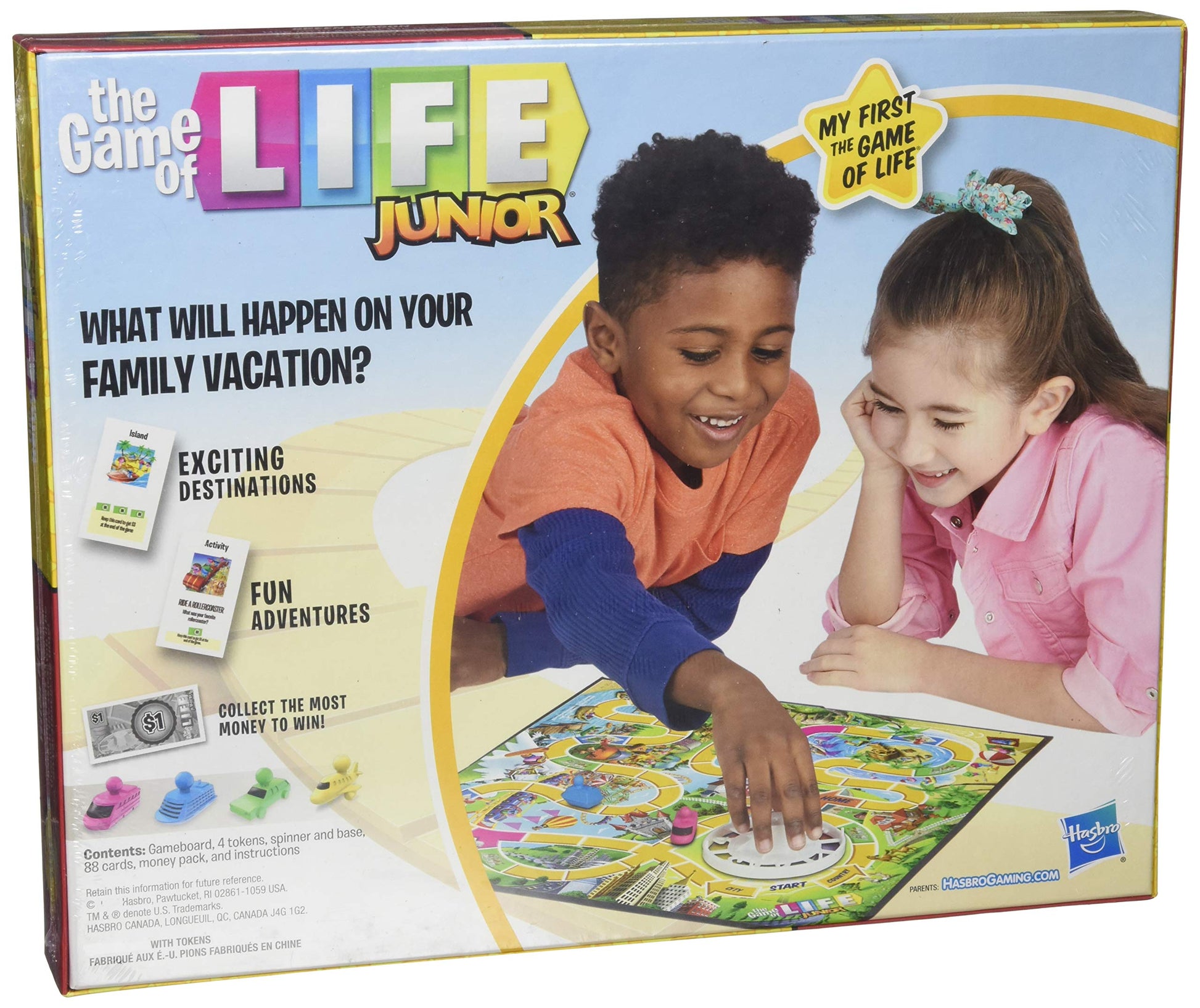 Hasbro Gaming The Game of Life Junior Board Game for Kids Ages 5 and Up,Game for 2-4 Players