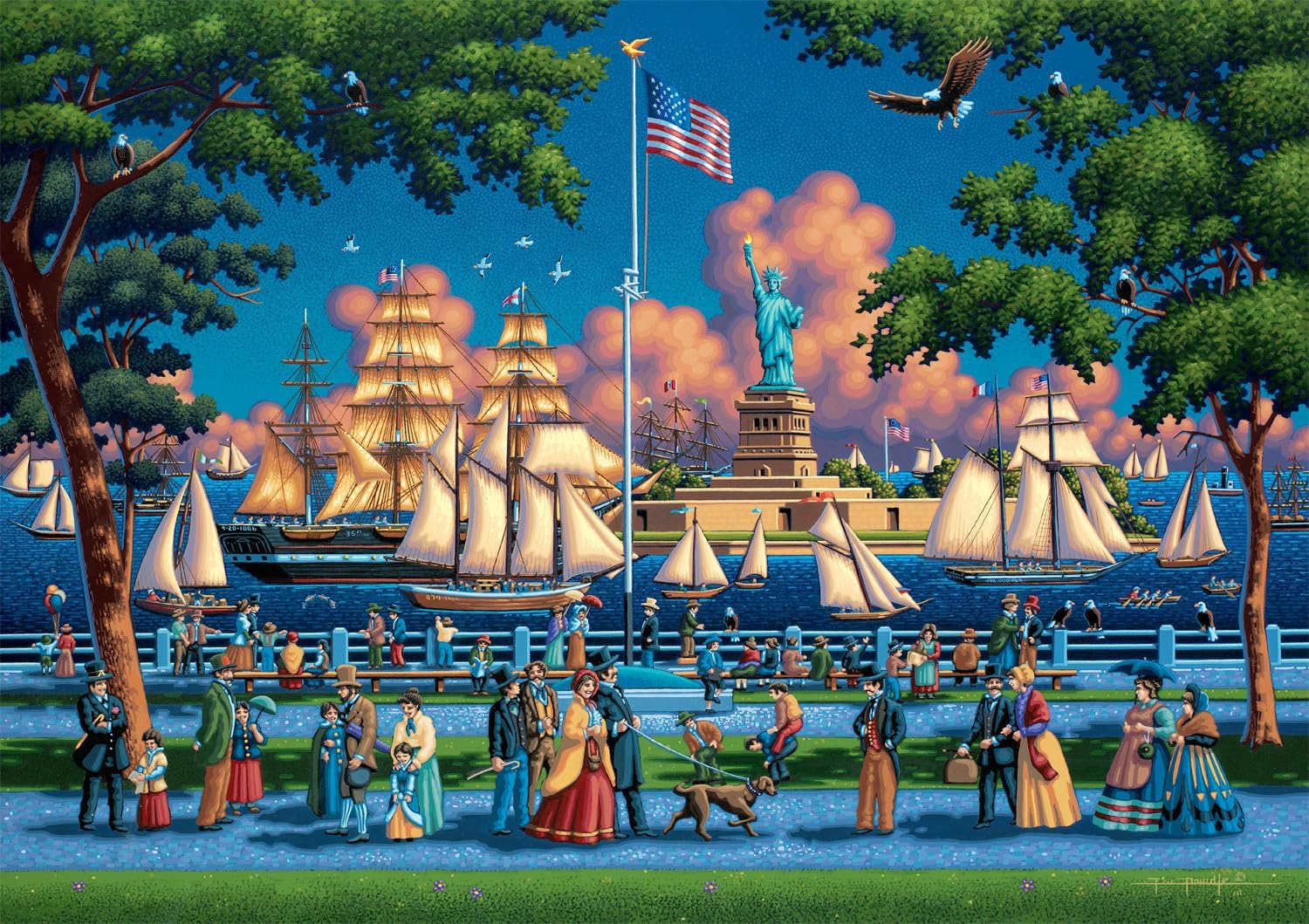 Buffalo Games - Eric Dowdle Statue of Liberty - 300 Piece Puzzle for Adults