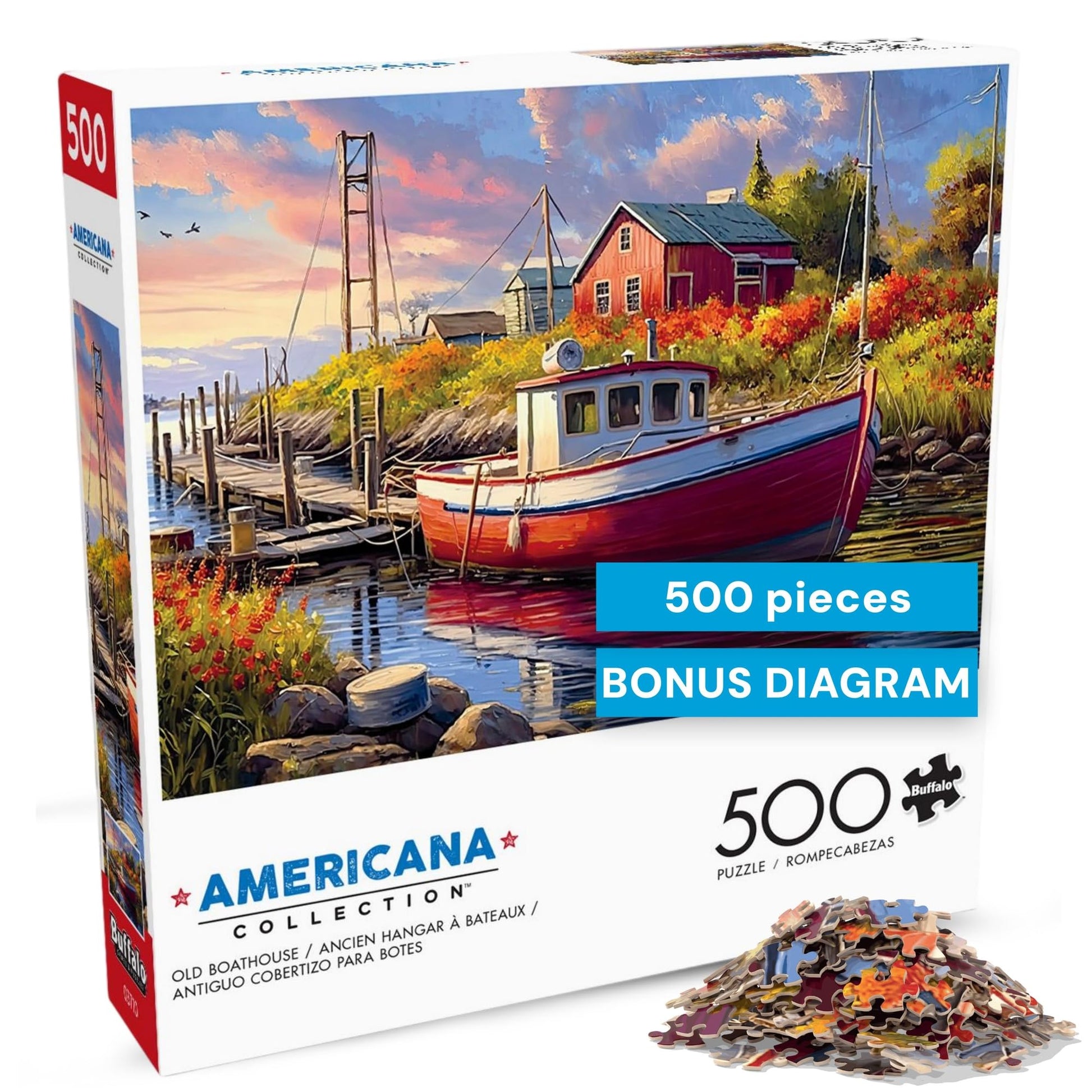 Buffalo Games - Old Boathouse - 500 Piece Jigsaw Puzzle for Adults