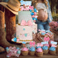 34PCS Boots or Bows Gender Reveal Cake Decorations for Baby Shower Party Gender Reveal Theme Cake Decorations