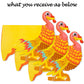 3 Piece Thanksgiving Tissue Turkey Decorations for Harvest Party Table Centerpiece Accessories
