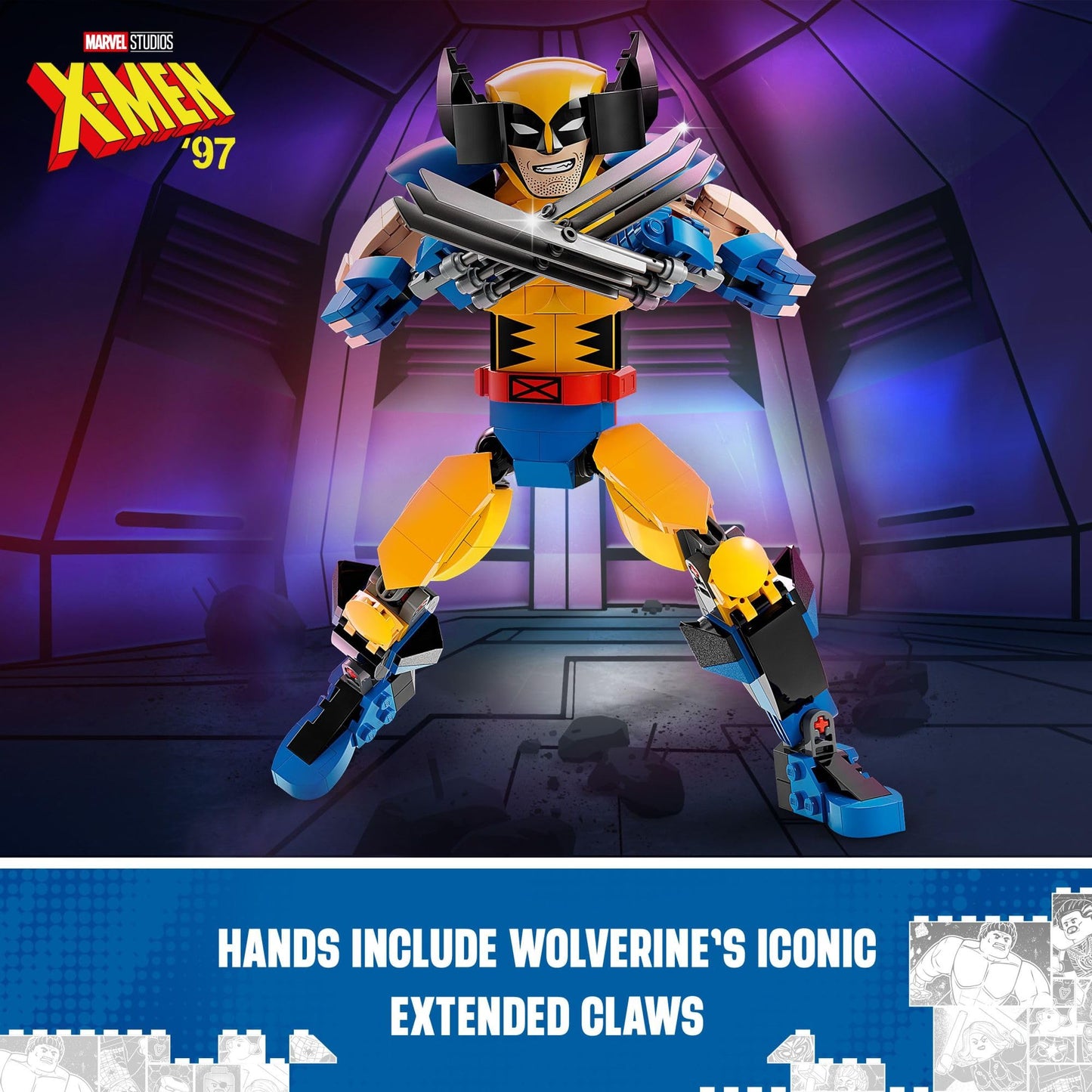LEGO Marvel Wolverine Construction Figure 76257 Buildable Marvel Action Figure, Fully Jointed Marvel Collectible with 6 Claw Elements for Play