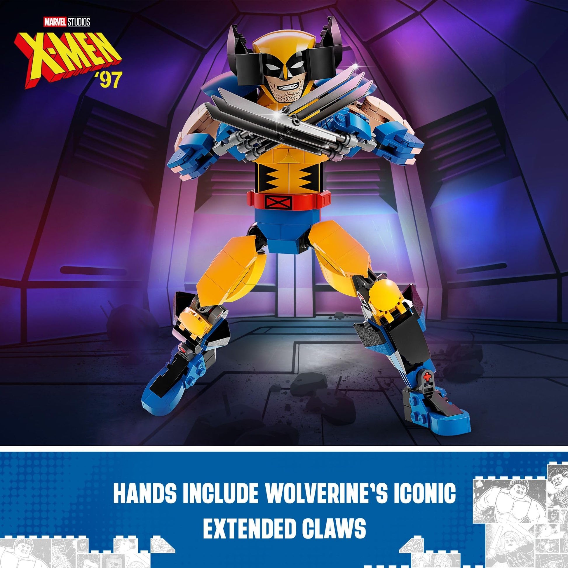 LEGO Marvel Wolverine Construction Figure 76257 Buildable Marvel Action Figure, Fully Jointed Marvel Collectible with 6 Claw Elements for Play