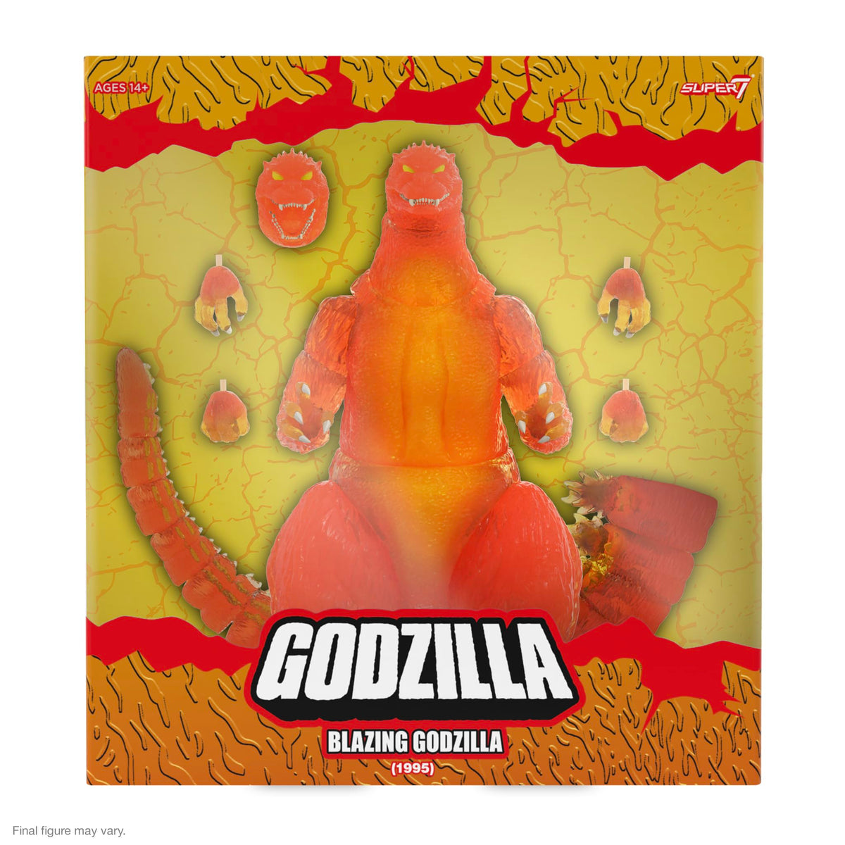 Super7 ULTIMATES! Toho Blazing Godzilla (1200º Clear Orange) - 8" Toho Godzilla Action Figure Classic Movie Collectibles and Retro Toys
