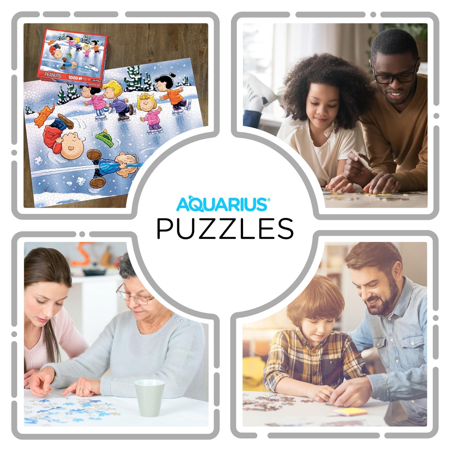 AQUARIUS Peanuts Cast Skating 1000 Piece Holiday Jigsaw Puzzle