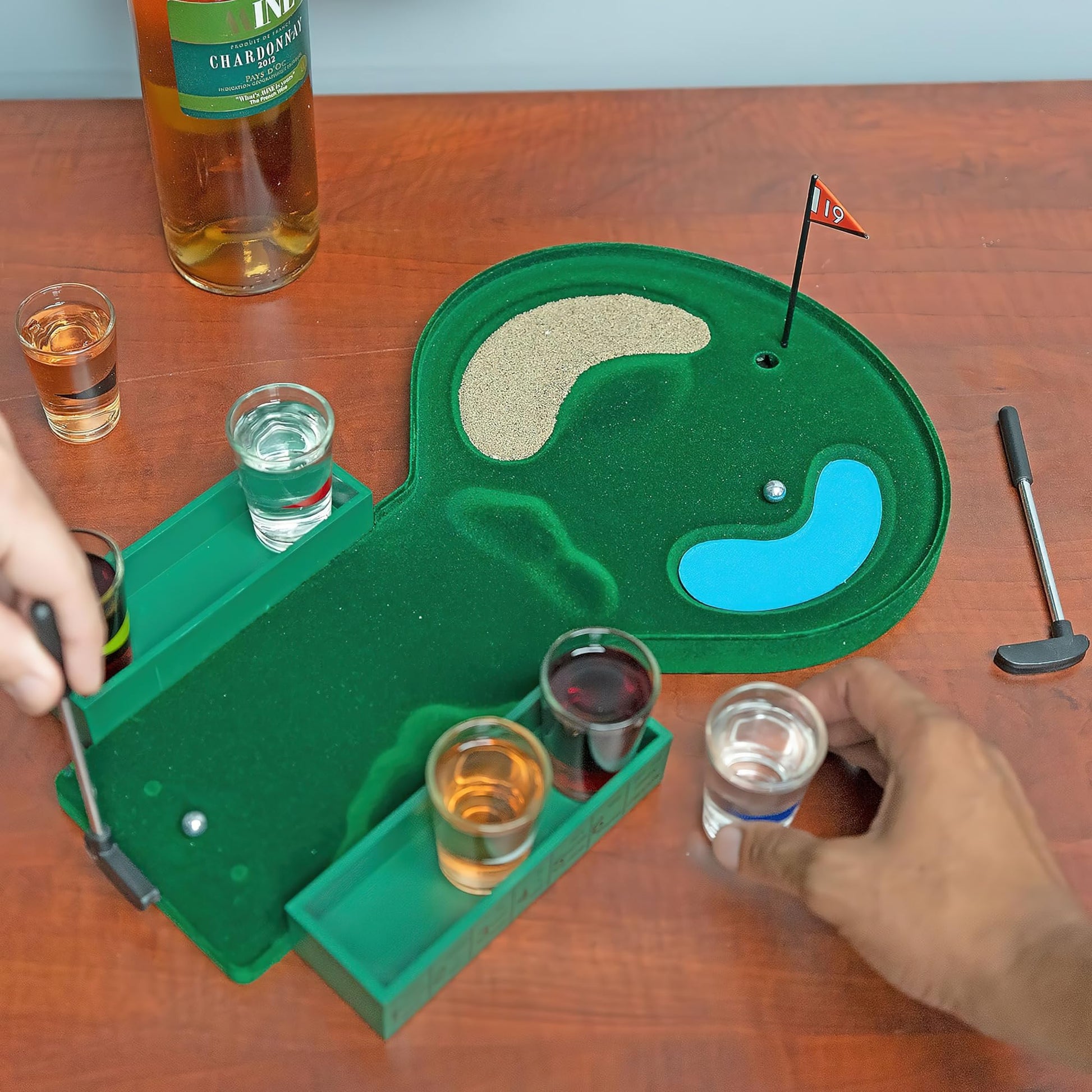 Fairly Odd Novelties Miniature Golf Drinking Game Set, Standard, Green, 1.75oz Glasses - Ultimate Tabletop Fun for Golf Enthusiasts & Party Lovers!