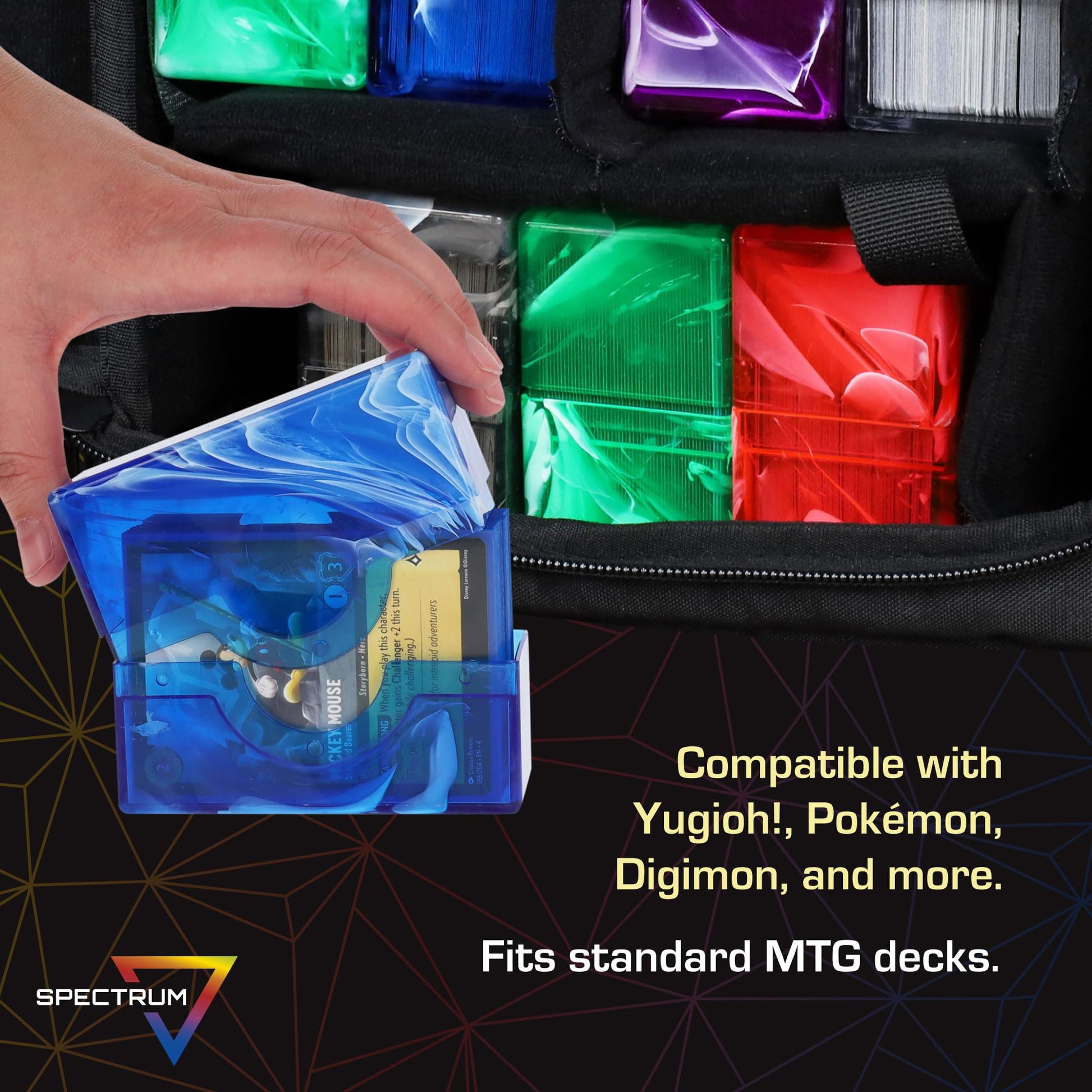 BCW Prism Deck Case - Charoite Purple | Holds 50 Double-Sleeved or 60 Single-Sleeved Cards | Secure Snap Closure | Compatible Collectible Card Bins |
