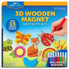 Blue Marble Wooden Magnet Craft Kit - Create & Paint 15 Nature-Themed Magnets with 8 Watercolor Pens, Magnet Art Kit, DIY Magnets for Kids, Magnet