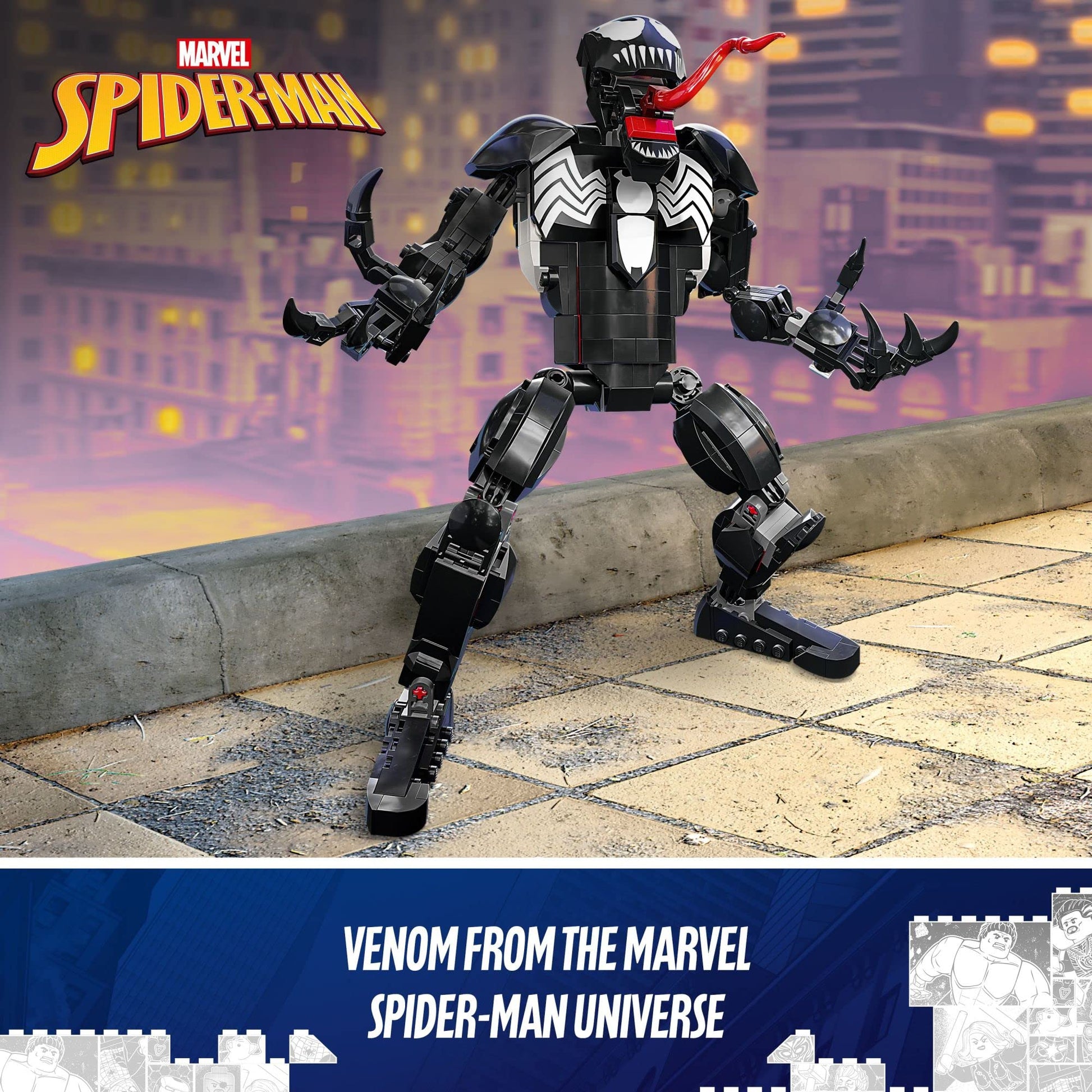 LEGO Marvel Venom Figure, 76230 Fully Articulated Super Villain Action Toy, Spider-Man Universe Collectible Set, Alien Toys for Boys and Girls