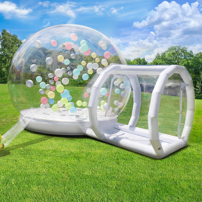 13ft Inflatable Bubble House for Kids with trampoline, Clear Inflatable Bubble Dome Tent with Blower & Pump, Commercial Grade PVC Waterproof Garden