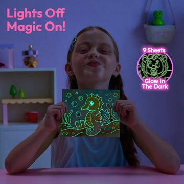 Klever Kits JOVA Paint with Water Coloring Books, Arts and Crafts for Kids Ages 3-8, Mess Free Painting for Toddlers Glow in the Dark, Travel Drawing